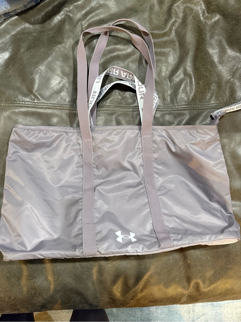 Under Armour Mauve Nylon Tote with Contrast Logo Strap